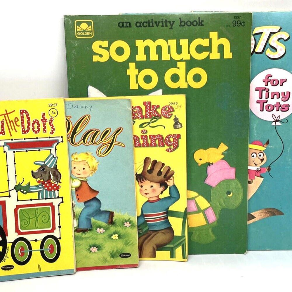 Vintage 1950s Activity‎ Books Whitman Golden Easter Dot To Dot LOT of 6